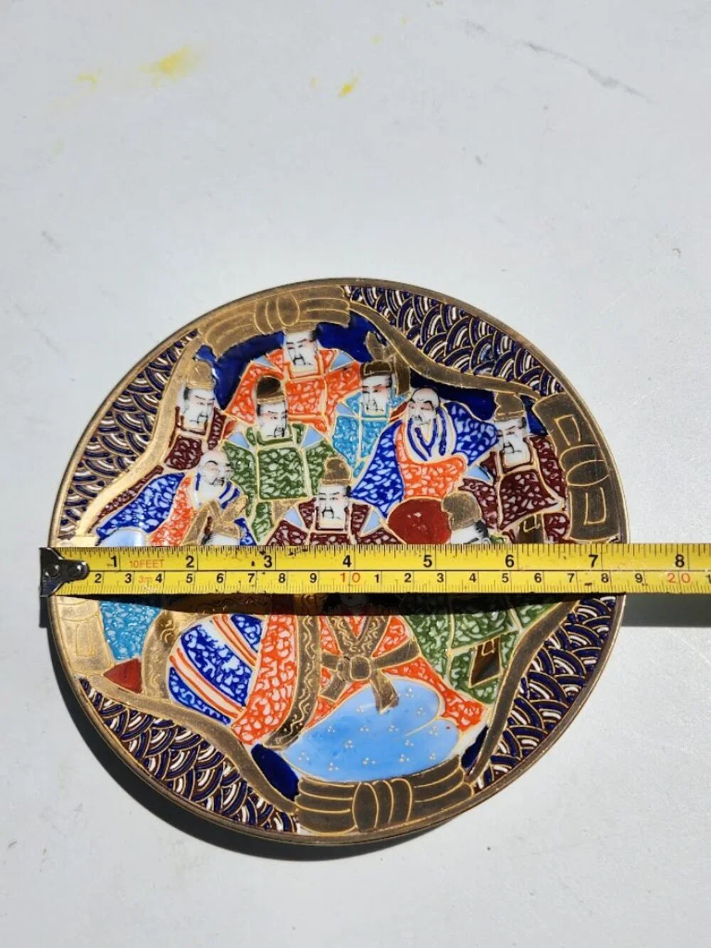 Vintage Japanese Satsuma hand-painted decorative plate Japan Porcelain Asian Art